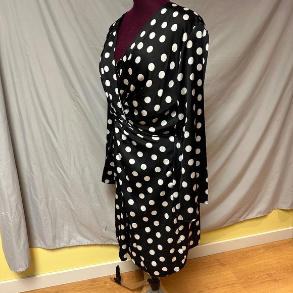 Nasty Gal Black and White Polka Dot Midi Dress - Picture 3 of 9